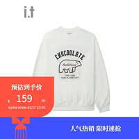 :CHOCOOLATE it 款圆领卫衣2024春季潮流趣味印花LSWU250 WHX/白色 2XL