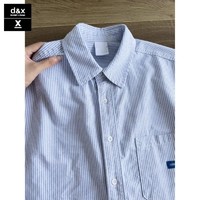 d&x 日系蓝色条纹衬衫2023年新款内搭打底上衣外套春季男女衬衣