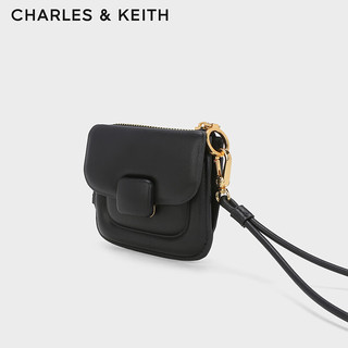 CHARLES&KEITH23冬季KOA迷你腕带零钱包卡包女CK6-10681119 Black黑色 XXS