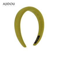 AJIDOU新年阿吉豆时尚小清新优雅织物发箍 绿色 内径13.5cm宽3cm