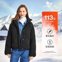 SKECHERS 斯凯奇 冬季女士羽绒服短款羽绒外套时尚防寒保暖