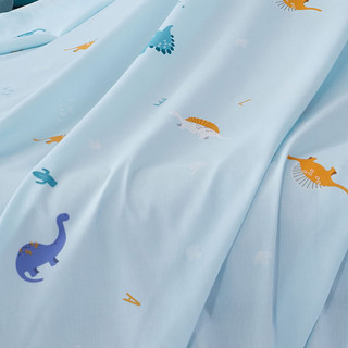 MERCURY 水星家纺 A类抗菌40支全棉印花卡通儿童床单单件  远古龙纯棉卡通床单(180cm×230cm)