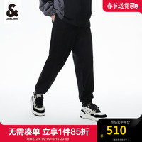 杰克·琼斯（JACK&JONES）春季潮流舒适抽绳松紧腰头宽松束脚裤休闲卫裤男装22411D062 E40黑色 170/76A/SR