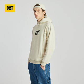 CAT卡特24春男士户外logo设计休闲连帽卫衣 杏色 2XL
