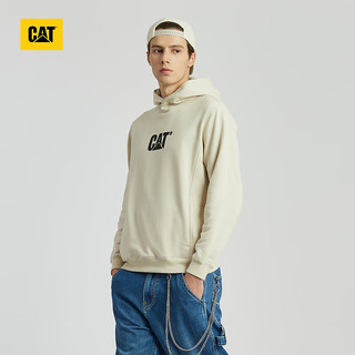 CAT卡特24春男士户外logo设计休闲连帽卫衣 杏色 2XL