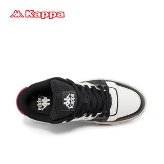 KAPPA卡帕潮流百搭滑板鞋子男女同款厚底显高运动休闲鞋 经典白/黑色 43