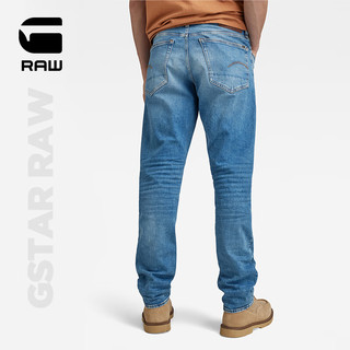 G-STAR RAW2024秋冬男士时尚潮流3301修身直筒牛仔长裤51003 中蓝色调 3332