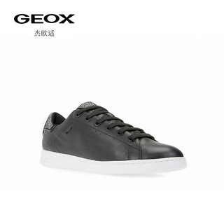 GEOX杰欧适女鞋春季经典款休闲板鞋舒适旅游小黑鞋D621BA 黑色C9999 37