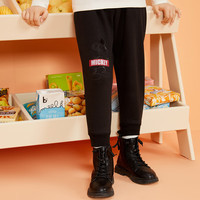 三枪三枪超密绒少儿蓝色黑色保暖卫裤束口柔软优质男女童单独裤子 黑色 110