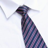 JASONVOGUE 杰尚维格 真丝领带男士正装9CM桑蚕丝领带夹套装 藏青紫细纹V042