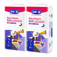 88VIP：lelch 露安适 纯净婴儿夜用纸尿裤L42片*2包超薄透气尿不湿非拉拉裤