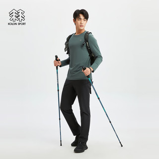 KOLON SPORT可隆户外休闲衣S-FUNCTIONAL圆领打底长袖内搭运动T恤 LHRT4SN159-DG 深绿色 170/M