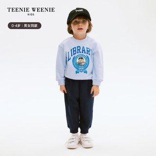 Teenie Weenie Kids小熊童装24春男女宝宝圆领印花套头卫衣 藏青色 90cm