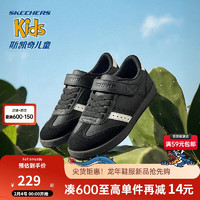 Skechers斯凯奇童鞋时尚休闲板鞋时尚百搭小白鞋405731L 黑色/白色/BKW 27.5