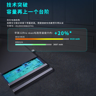 德基DEJI 苹果12ProMax电池 iPhone12pro max电池 苹果手机电板电芯 4430mAh顶配版