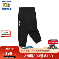 Skechers斯凯奇男女童梭织长裤春秋季户外百搭儿童束脚工装裤P124K034 碳黑/0018 165