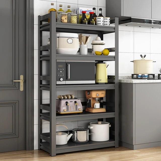 厨房置物架落地多层微波炉烤箱收纳架多功能放锅架家用货架储物架