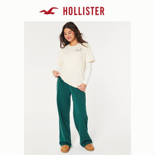 HOLLISTER24春夏宽松银色松木小屋图案短袖T恤 女 355798-1 奶油色 XL