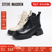 史蒂夫·马登 STEVE MADDEN思美登冬休闲粗跟圆头马丁靴短筒靴女TAIMI 黑色 34