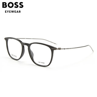 雨果博斯（HUGO BOSS）眼镜框休闲男士全框眼镜架可配近视度数镜1313 KB7-透明灰色
