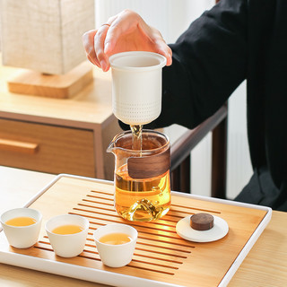 川岛屋便携式旅行茶具一人单人简易户外懒人泡茶快客茶杯套装