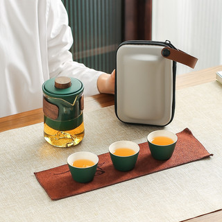 川岛屋便携式旅行茶具一人单人简易户外懒人泡茶快客茶杯套装