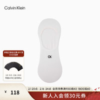 Calvin Klein Jeans24春夏男士简约字母刺绣舒适休闲短袜船袜LS000360 100-月光白 OS