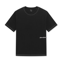 GXG 男装 黑色圆领短袖T恤时尚明线后背精致印花易打理 23年夏季 黑色 175/L
