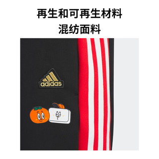 adidas阿迪达斯轻运动新年款男小童儿童春季束脚运动裤JF3877 黑色/浅猩红 134CM