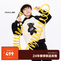 little MO&Co.little moco童装24春装男女童插肩袖连帽小熊卫衣KBD1SWS004 黑色 110/52