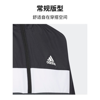 adidas阿迪达斯轻运动男大童儿童秋季梭织连帽夹克外套IL6086 黑色 164CM