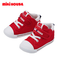 MIKIHOUSE儿童学步鞋针织网面透气软底鞋 二阶段红色14cm