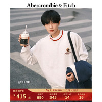 ABERCROMBIE & FITCH【龙年系列】男女同款 24春美式新年圆领运动卫衣 355428-1 浅麻灰色 XL (180/116A)