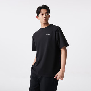 杰克·琼斯（JACK&JONES）夏季宽松凉感重磅简约字母百搭舒适圆领短袖T恤男224201130 E40 黑色 常规 E40 黑色 165/88A/XS