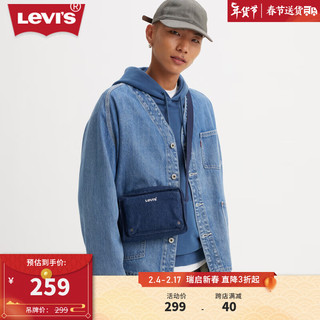Levi's李维斯24春季男士斜挎包时尚牛仔潮流复古 深牛仔蓝 标准包