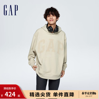 Gap 盖璞 男女装春季2024新款美式高阶卫衣892188上衣 灰白色 175/96A(L)亚洲尺码