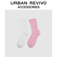 URBAN REVIVO2024春季女士甜美少女感袜子两双装UAWA40089 多色 F
