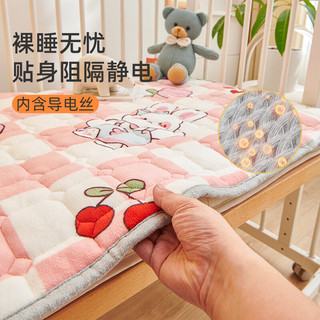 婧麒（JOYNCLEON）婴儿床垫褥子冬宝宝幼儿园睡垫珊瑚牛奶绒儿童拼接床垫被 汽车乐园 90*190cm