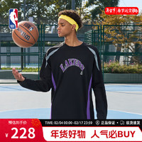 NBA球队文化系列 金州勇士/洛杉矶湖人/凯尔特人宽松长袖T恤 黑色 L