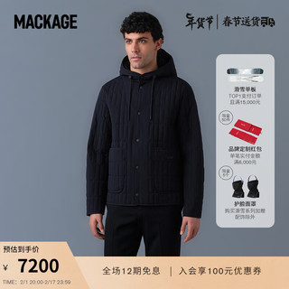 MACKAGE复古绗缝系列-男士 MILES羽绒服夹克外套24早春 黑色 42