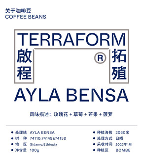 【Terraform】玫瑰花 草莓 菠萝2023产季埃塞日晒BOMBE咖啡豆100g