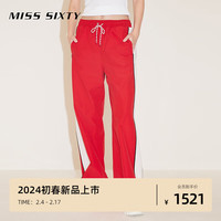 MISS SIXTY2024春季运动休闲长裤女系带宽松阔腿裤拼接大红色 大红 XS