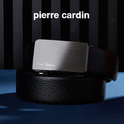 pierre cardin 皮尔·卡丹 皮尔卡丹皮带男士自动扣牛皮腰带简约青年裤带  115cm