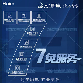 海尔（Haier）抽油烟机 挥手智控 家用大吸力高频自清洗PL903C2+5.2KW猛火灶+13L下置风机烟灶热三件套