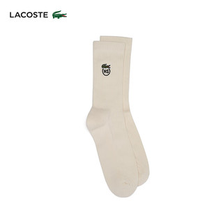LACOSTE法国鳄鱼男女同款24春季舒适柔软中筒袜袜子RA2062 IIT/米色 39/42