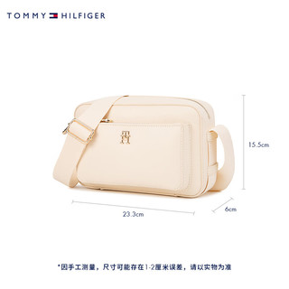 TOMMY HILFIGER  24春季女装通勤金属字母单肩相机包斜挎包AW0AW15991 米白色AEF OS