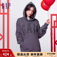 Gap男女装春季2024美式高阶卫衣892188上衣 黑灰色 180/100A(XL)亚洲尺码