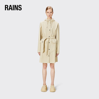 RainsRains 女士休闲防水风衣 时尚简约中长款雨衣外套 Curve W Jacket 沙砾棕 M