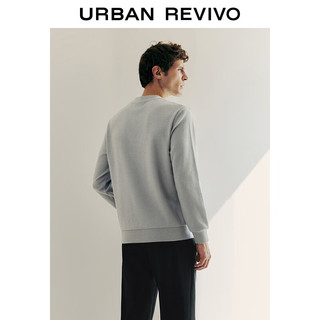 URBAN REVIVO UR2024春季男装时尚休闲纯色百搭套头圆领卫衣UMU440007 浅灰 XS