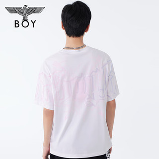 BOY LONDON春夏24男女同款短袖大LOGO炫彩设计感潮牌T恤N01038 白色 XS